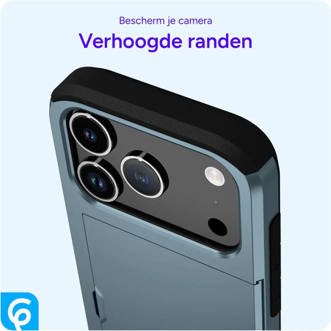 Selected Hoesje iPhone 17 Pro Max Blauw - Kaarthouder 2 Pasjes