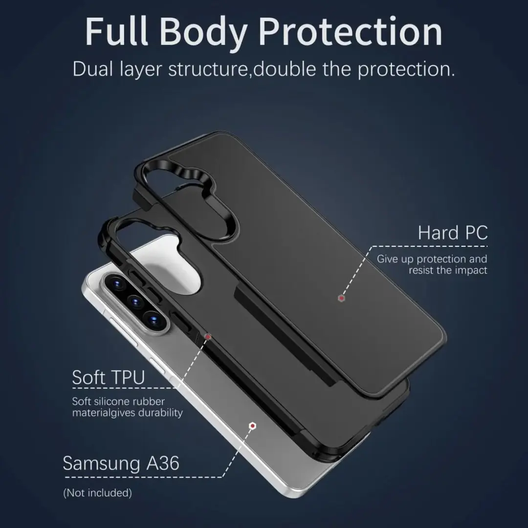 Selected Hoesje Samsung Galaxy A36 MagSafe Dual-Layer Zwart