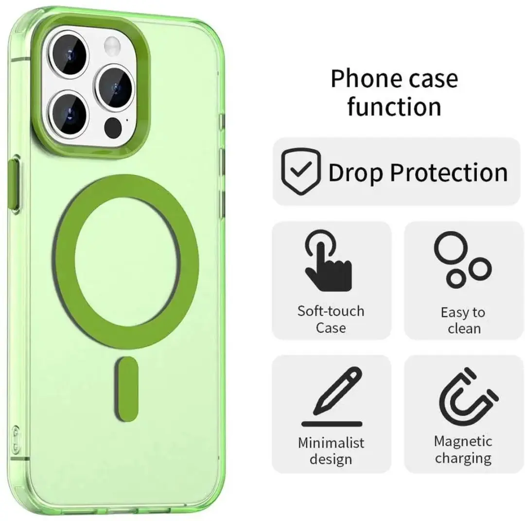 Selected Backcover Hoesje iPhone 15 Pro Max - MagSafe - Groen/Transparant - afbeelding 6 van 6