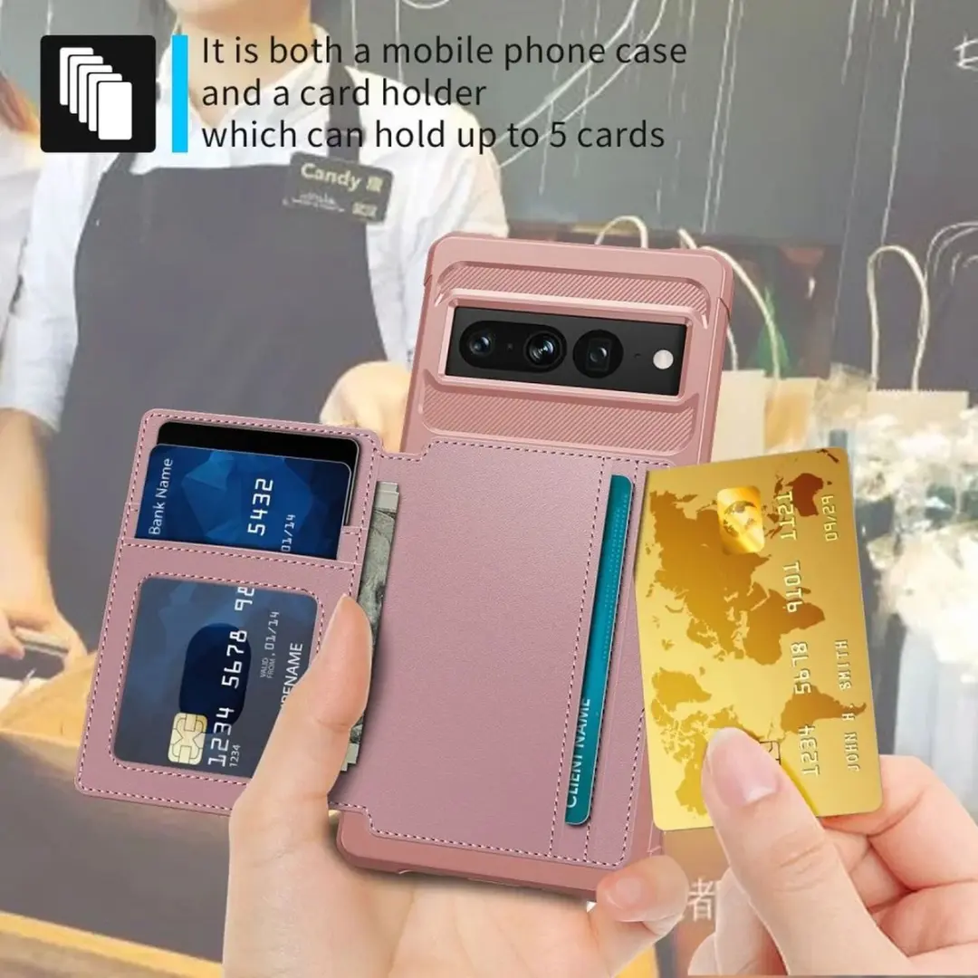 Selected Portemonnee Hoesje Google Pixel 7 Pro - Roze - 4 Pasjes