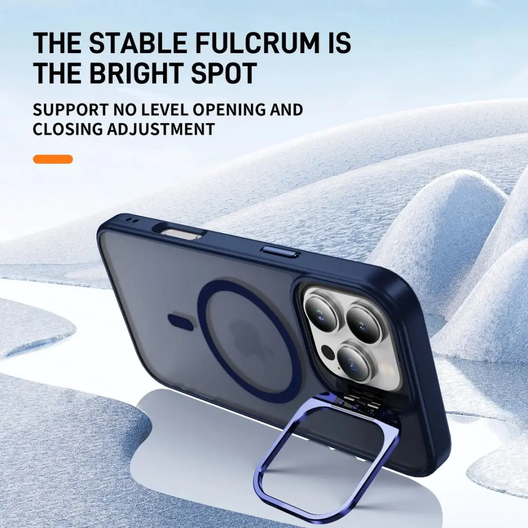 Selected Hoesje iPhone 16 Pro MagSafe Blauw - Camera Kickstand
