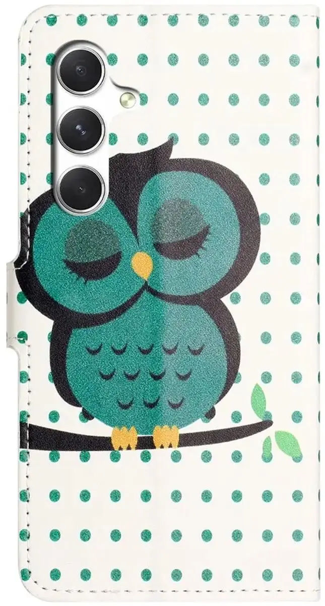 Selected Hoesje Samsung Galaxy A57 Book Case - Magneet Sluiting - Uil Print