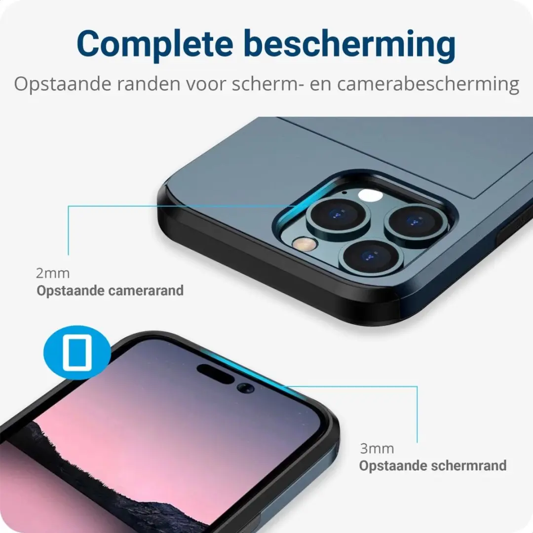 Selected by GSMpunt.nl iPhone 14 Pro Max Hoesje - Blauw - 2 Kaarthouders - afbeelding 6 van 6