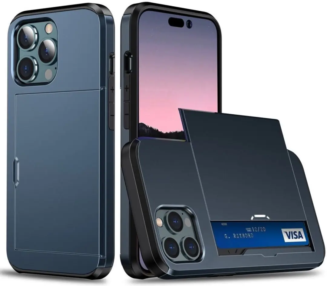 Selected by GSMpunt.nl iPhone 14 Pro Max Hoesje - Blauw - 2 Kaarthouders