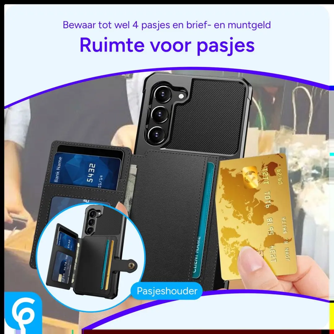 Selected Portemonnee Hoesje Samsung Galaxy S23+ - 4 Pasjes - Zwart