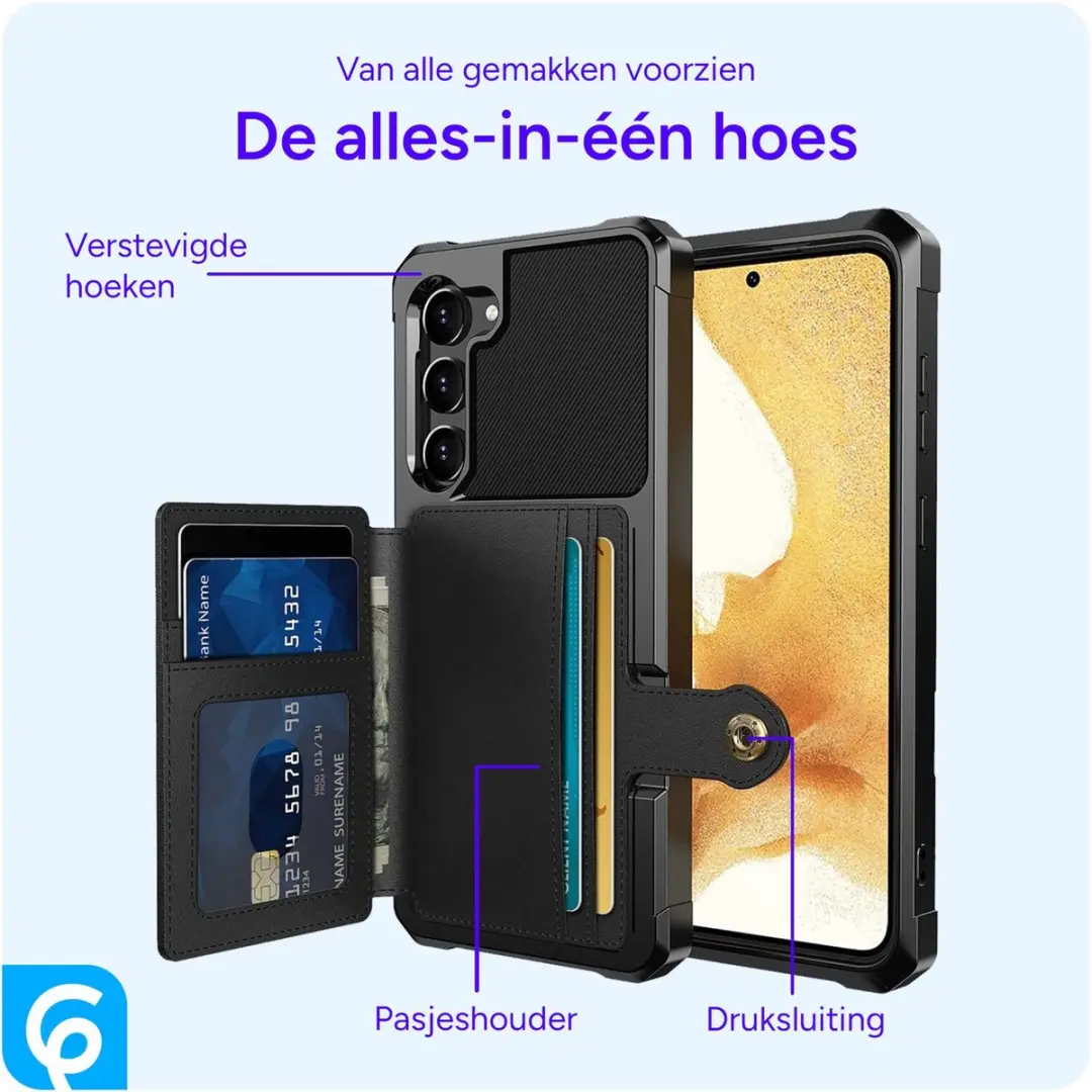 Selected Portemonnee Hoesje Samsung Galaxy S23+ - 4 Pasjes - Zwart