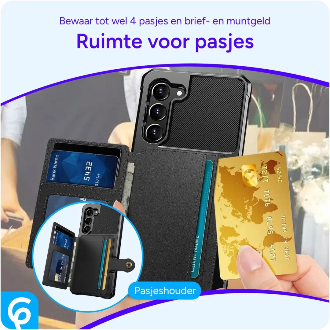 Selected Portemonnee Hoesje Samsung Galaxy S23+ - 4 Pasjes - Zwart - afbeelding 6 van 6