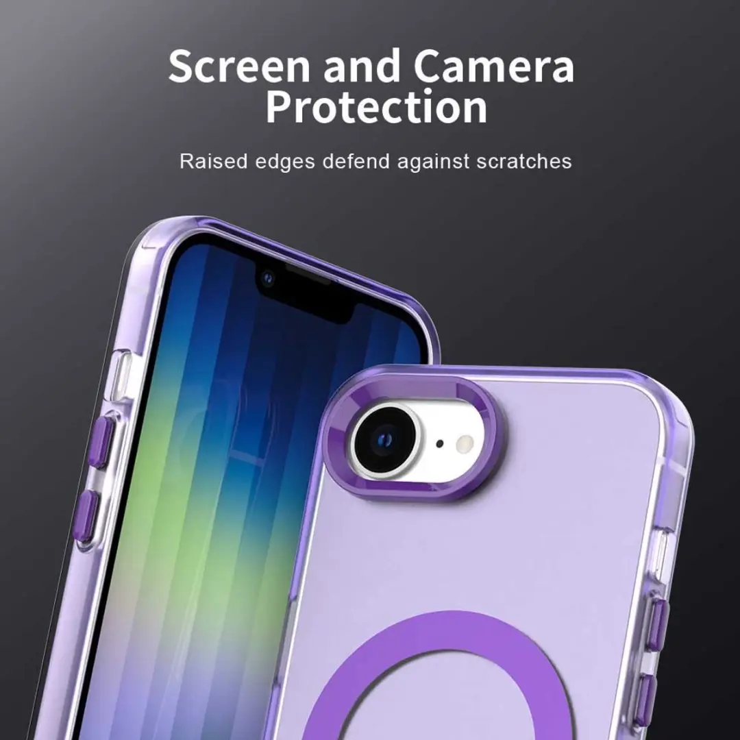 Selected MagSafe Backcover iPhone 16/17 - Paars & Transparant