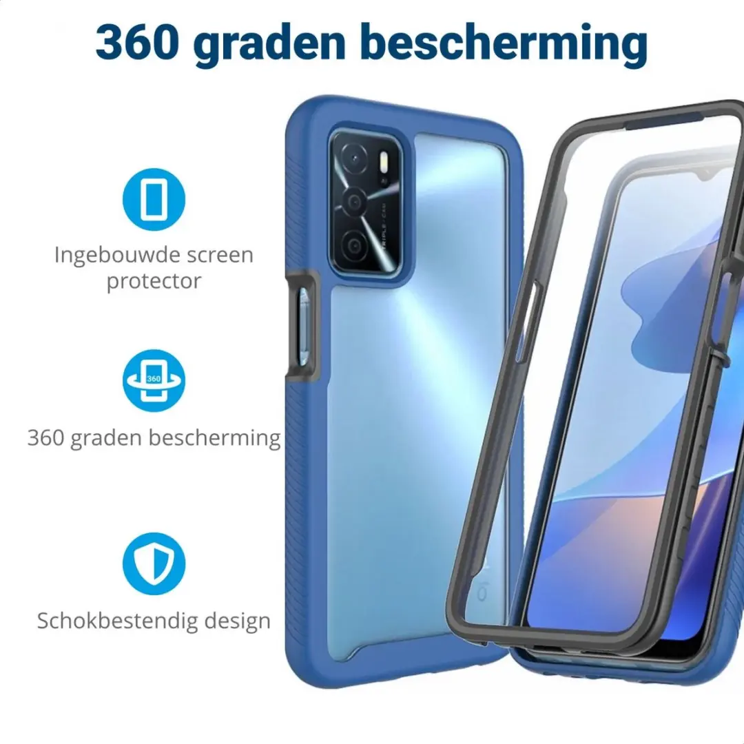 Selected Oppo A54s Hoesje - Blauw - Full Protect