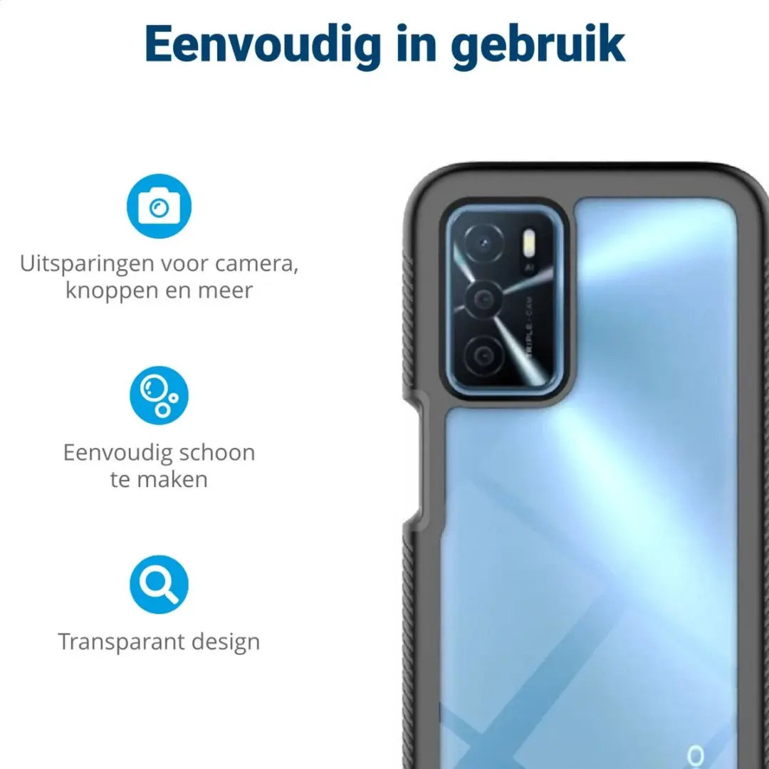 Selected Oppo A54s Hoesje - Blauw - Full Protect
