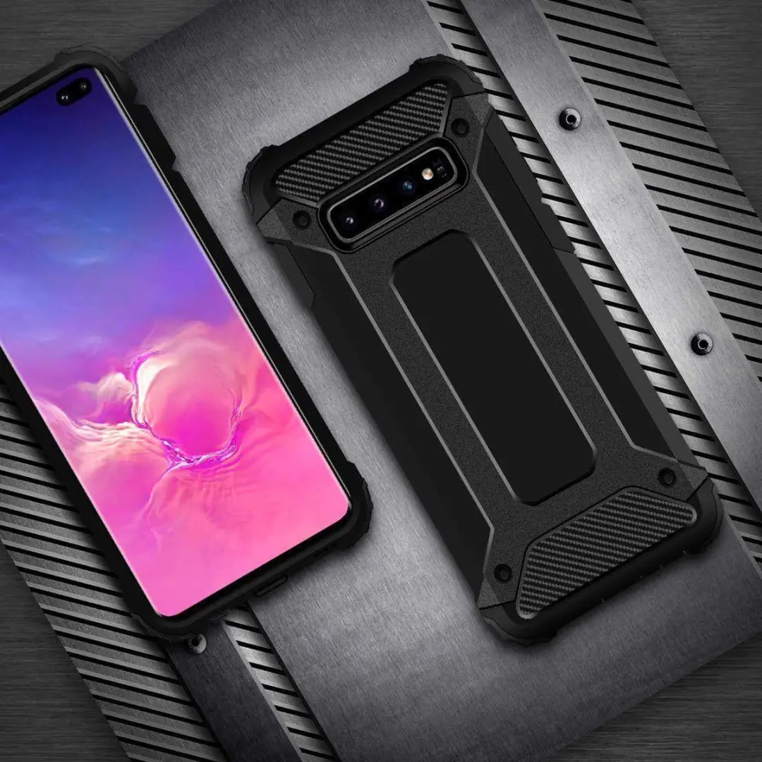 Selected Hoesje Samsung Galaxy S10 Plus Hybride - Zwart