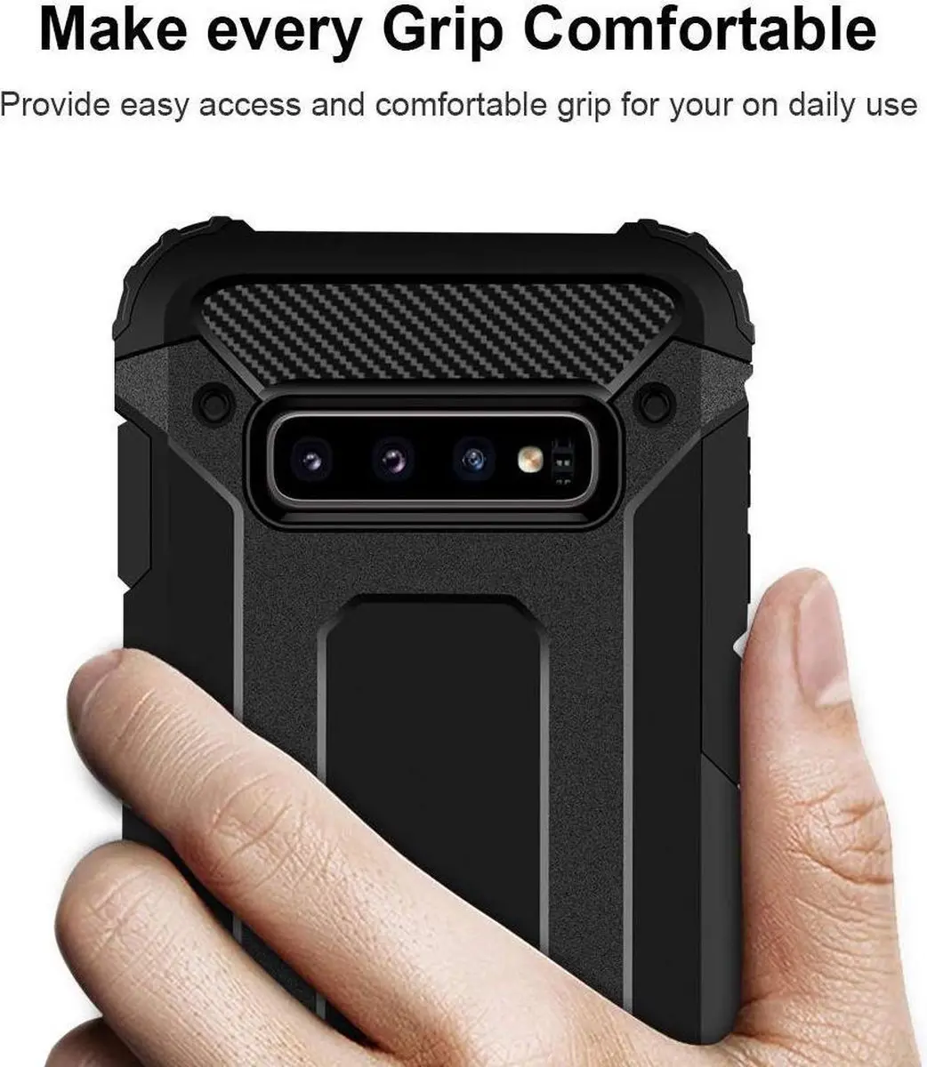 Selected Hoesje Samsung Galaxy S10 Plus Hybride - Zwart