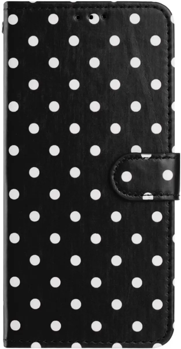 Selected Samsung Galaxy S26 Ultra Polka Dot Wallet Hoesje - 3 Pasjes - Zwart