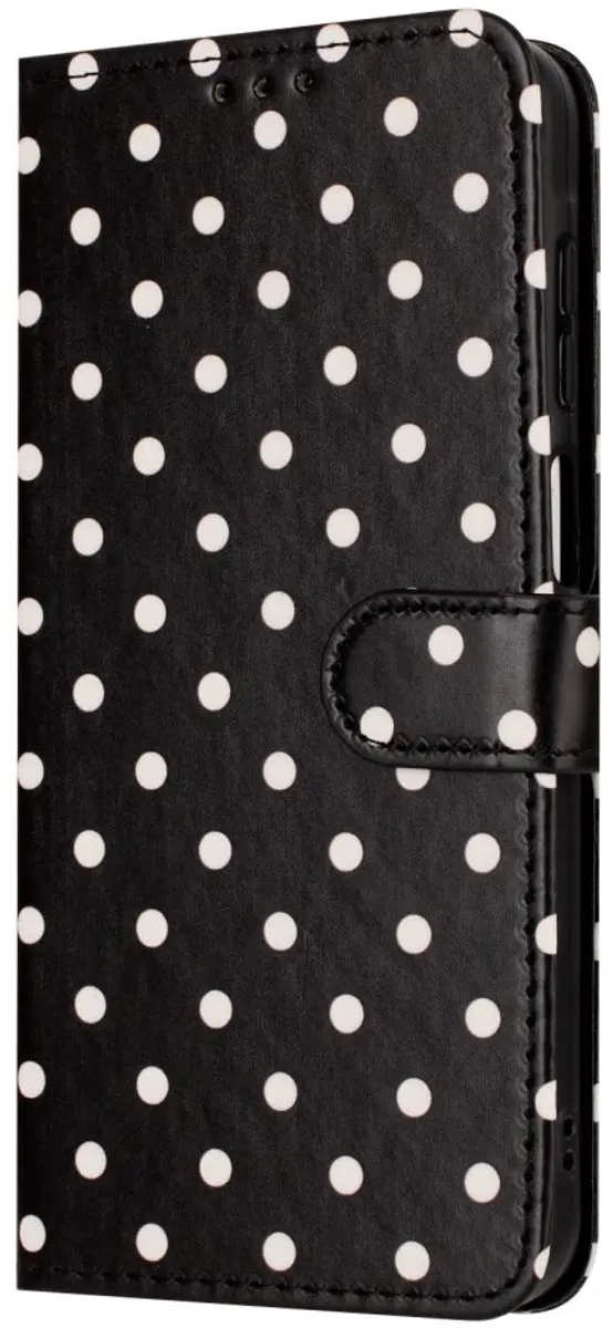 Selected Samsung Galaxy S26 Ultra Polka Dot Wallet Hoesje - 3 Pasjes - Zwart