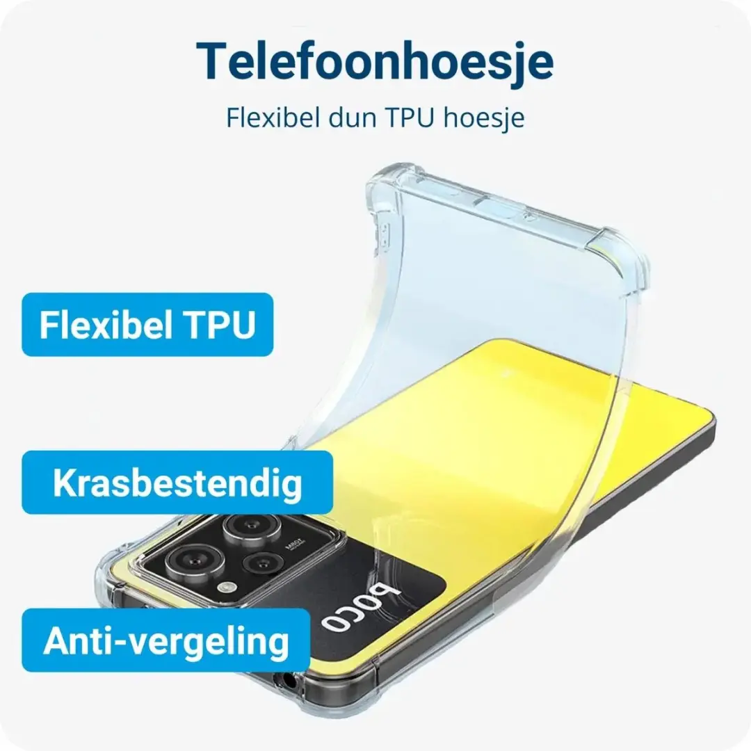 Selected Xiaomi Poco X5 Pro Schokbestendig Hoesje - 9H Glas - Transparant