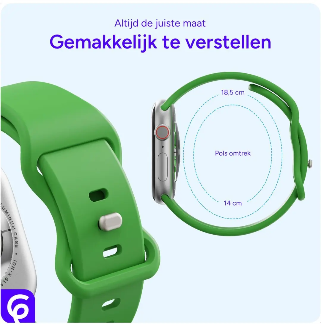 Selected SBG Siliconen Bandje Apple Watch 11 42mm - Lichtgroen