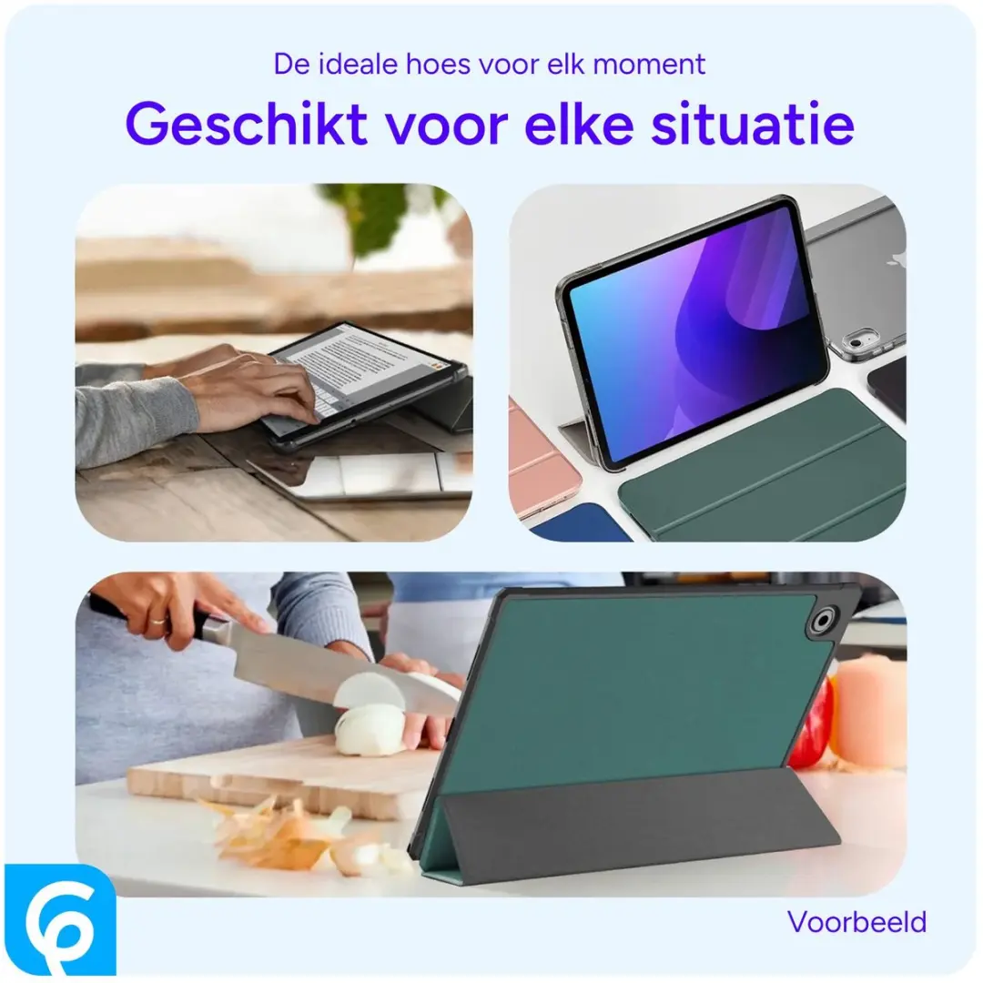 Samsung Galaxy Tab A8 2021 Hoes - Tri-Fold Kunstleder Groen