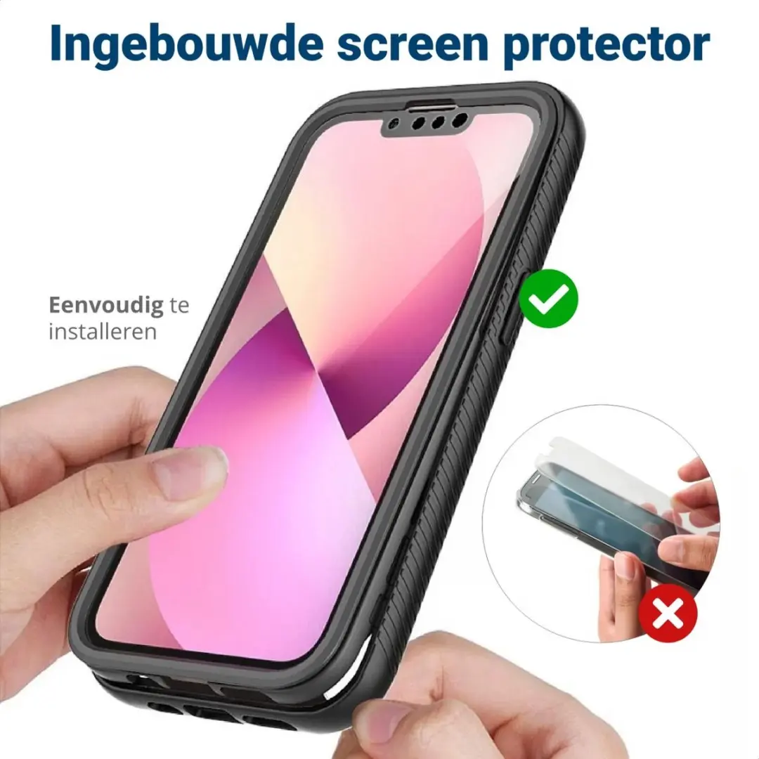 Selected by GSMpunt Hoesje iPhone 13 Mini - Full Protect - Zwart/Transparant