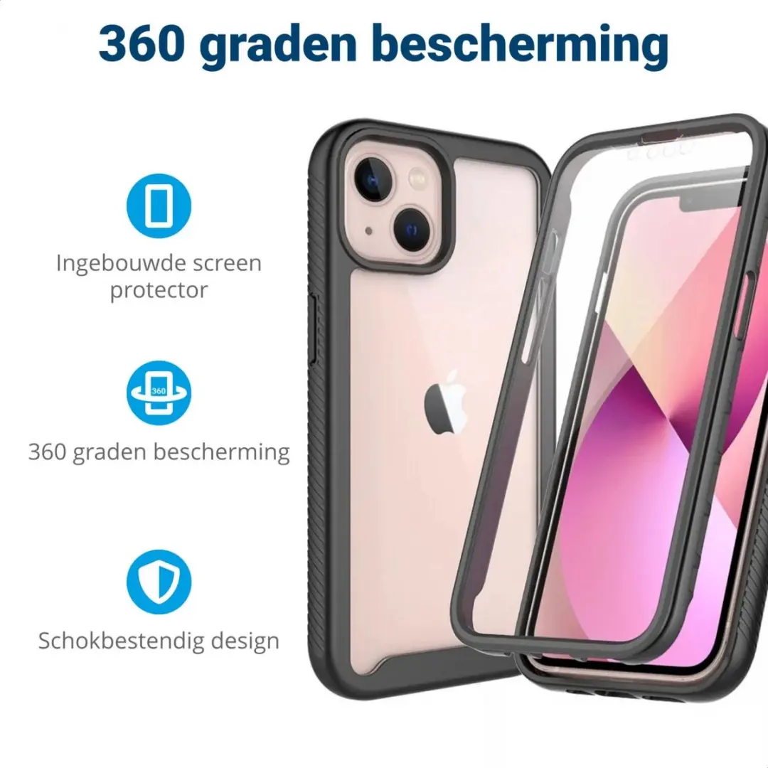 Selected by GSMpunt Hoesje iPhone 13 Mini - Full Protect - Zwart/Transparant