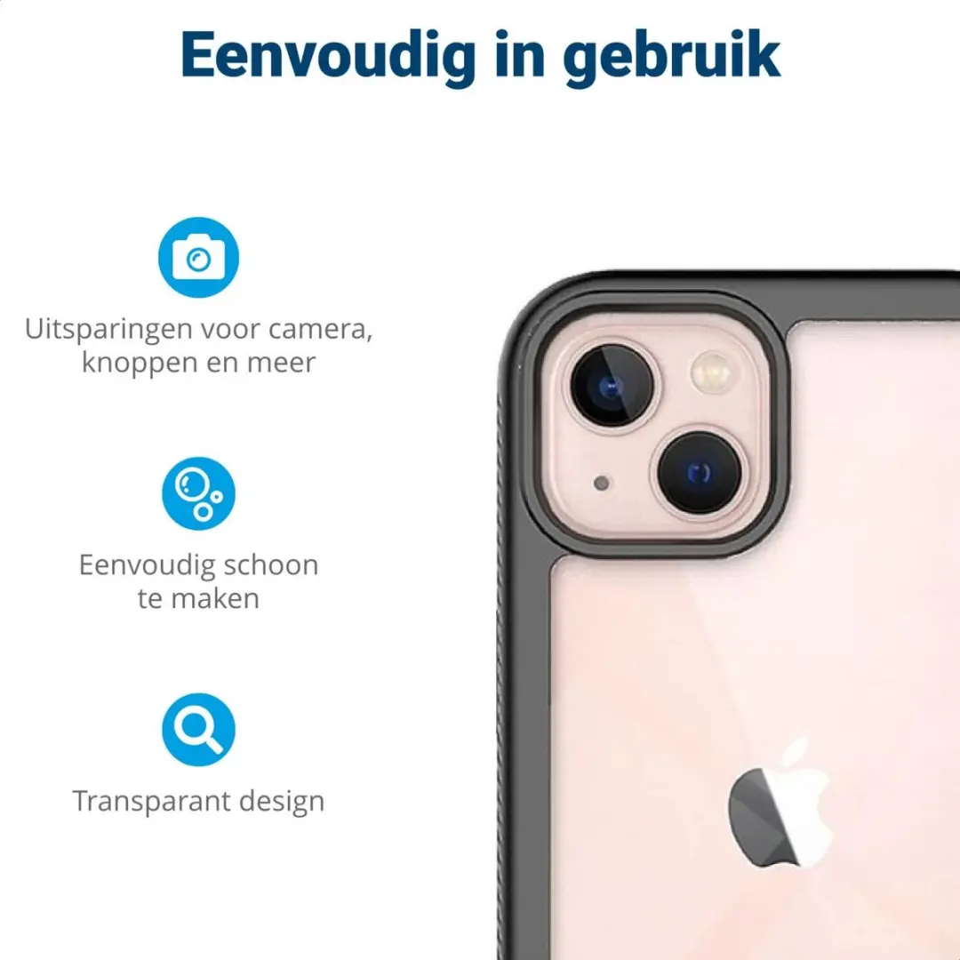 Selected by GSMpunt Hoesje iPhone 13 Mini - Full Protect - Zwart/Transparant