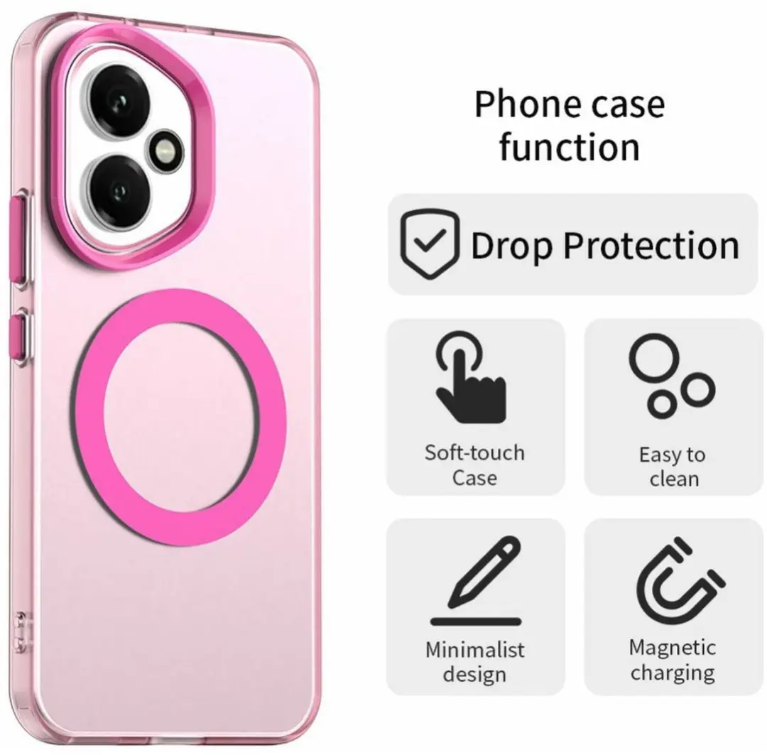 Selected MagSafe Backcover Honor 400 - Roze & Transparant - afbeelding 6 van 6