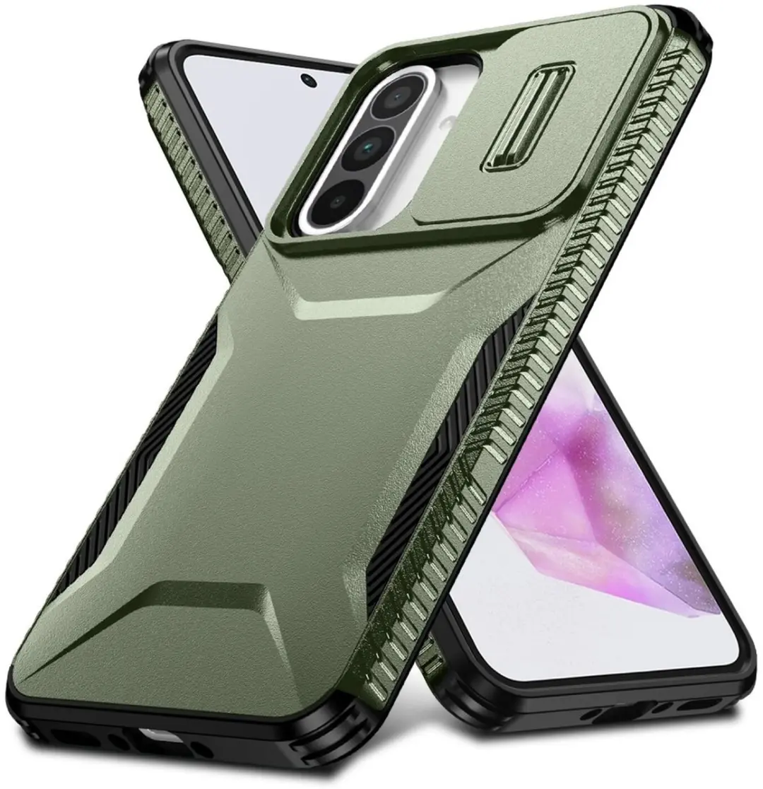 Selected Hoesje Samsung Galaxy A56/A36/A37 Camera Slider Groen