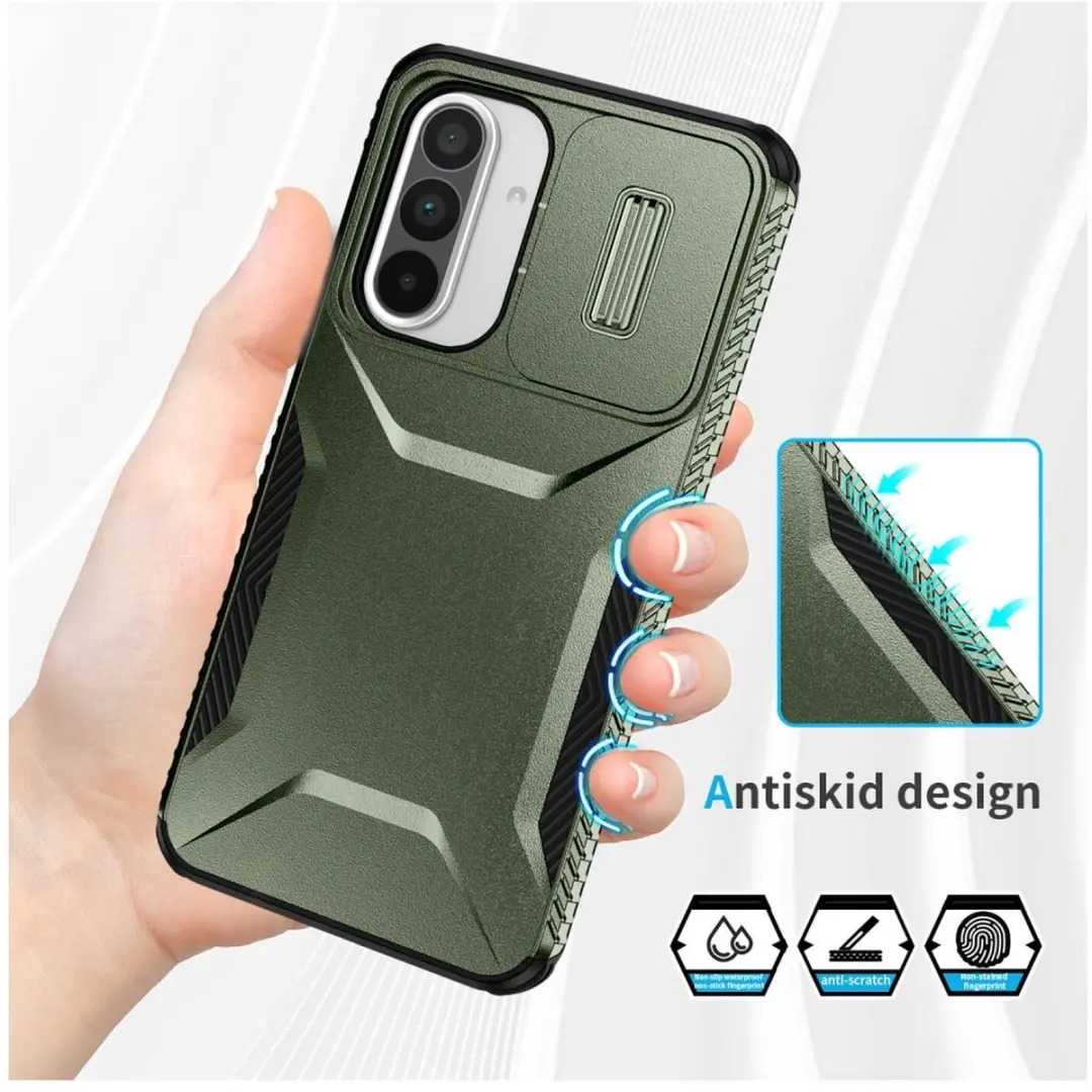 Selected Hoesje Samsung Galaxy A56/A36/A37 Camera Slider Groen