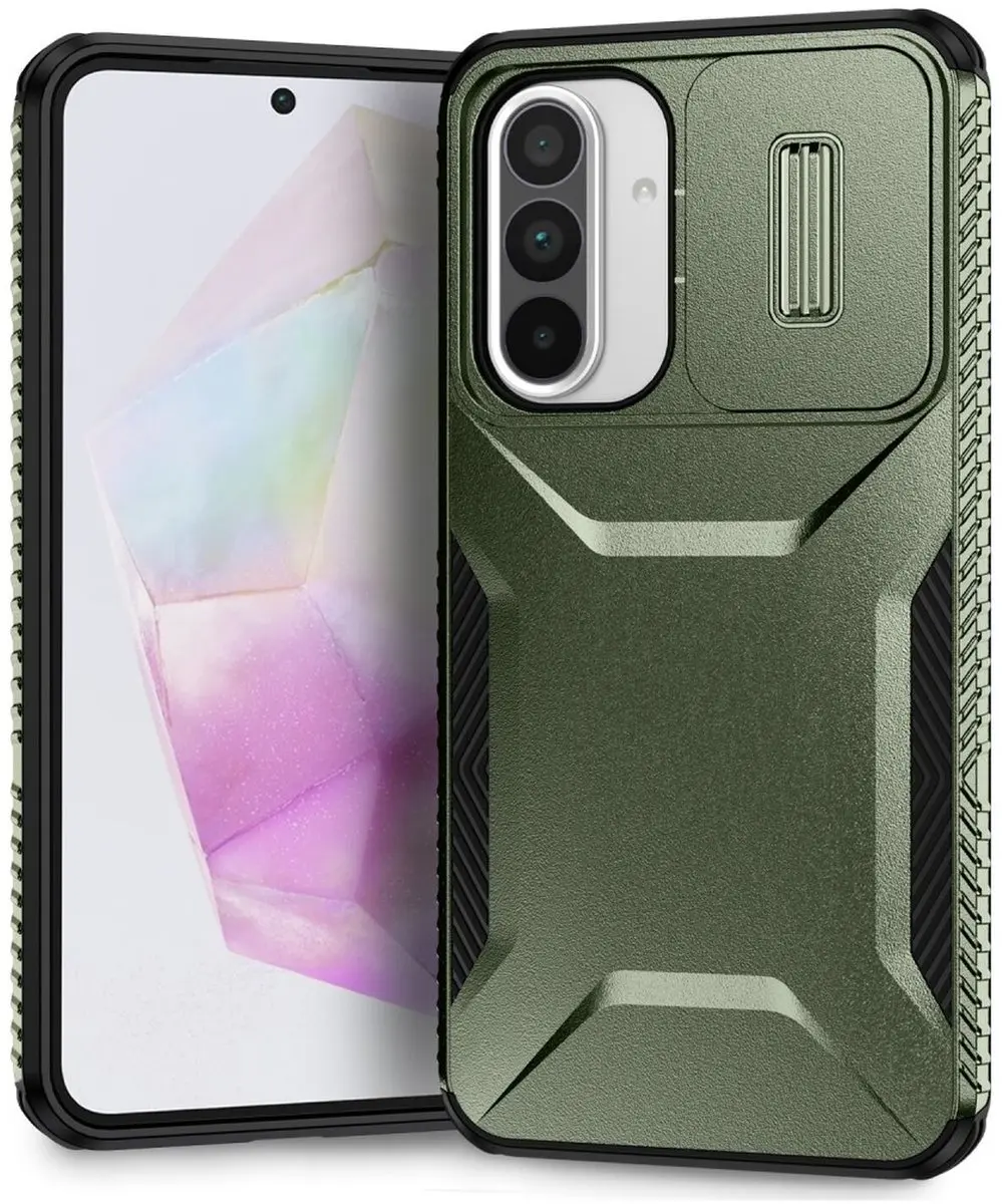 Selected Hoesje Samsung Galaxy A56/A36/A37 Camera Slider Groen