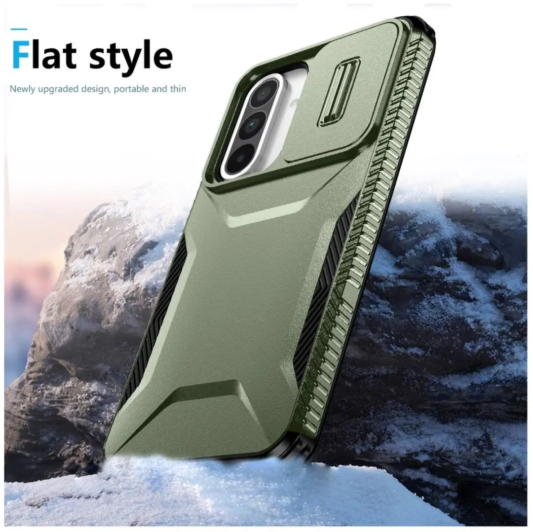 Selected Hoesje Samsung Galaxy A56/A36/A37 Camera Slider Groen