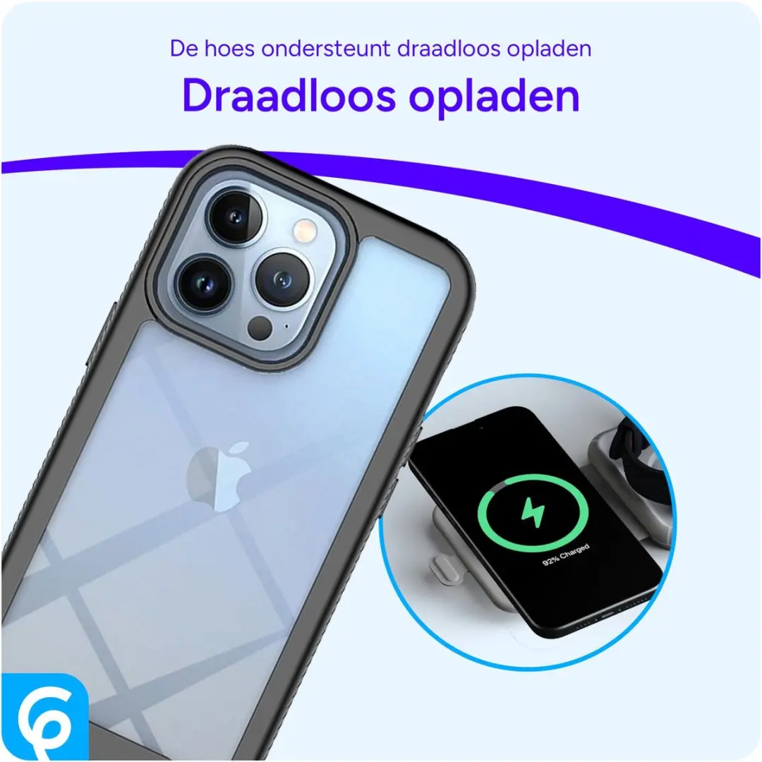 Selected by GSMpunt.nl iPhone 13 Pro Hoesje - Full Protect - Zwart/Transparant