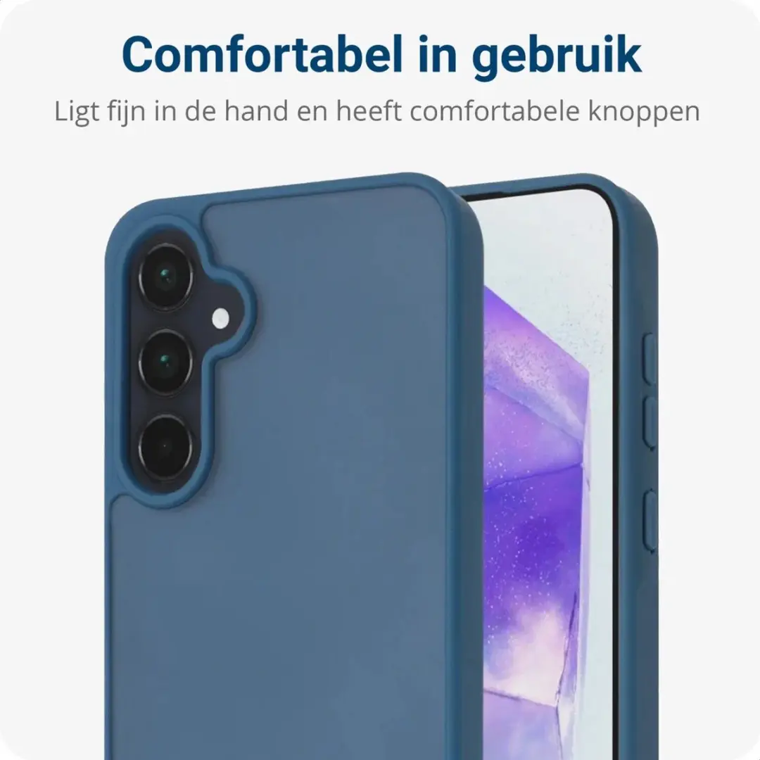 Selected Hoesje Samsung Galaxy A55 - Blauwe Matte Back Cover