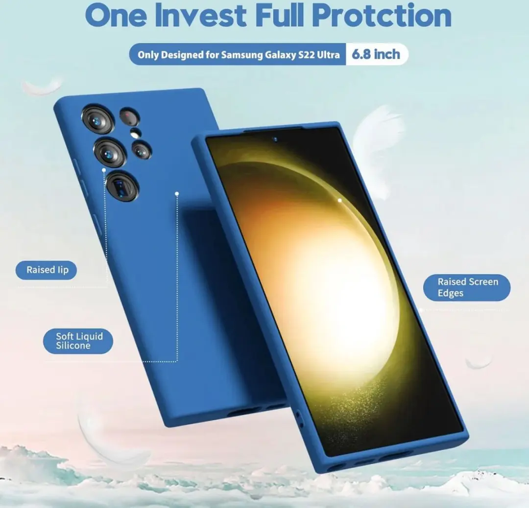 Selected Hoesje Samsung Galaxy S22 Ultra - Dun TPU - Donkerblauw