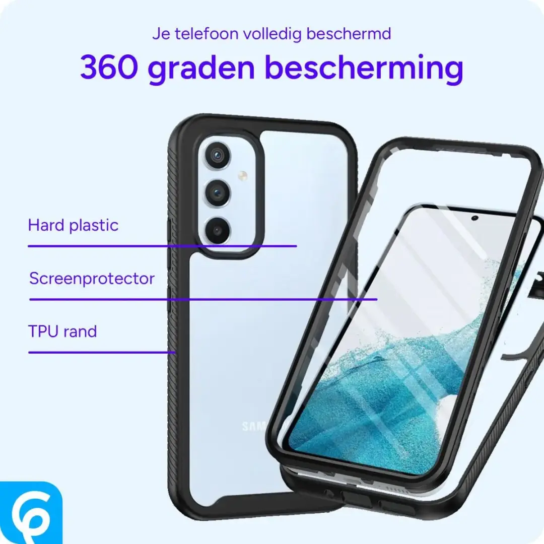 Selected by GSMpunt Hoesje Samsung Galaxy A54 - Full Protect - Zwart/Transparant
