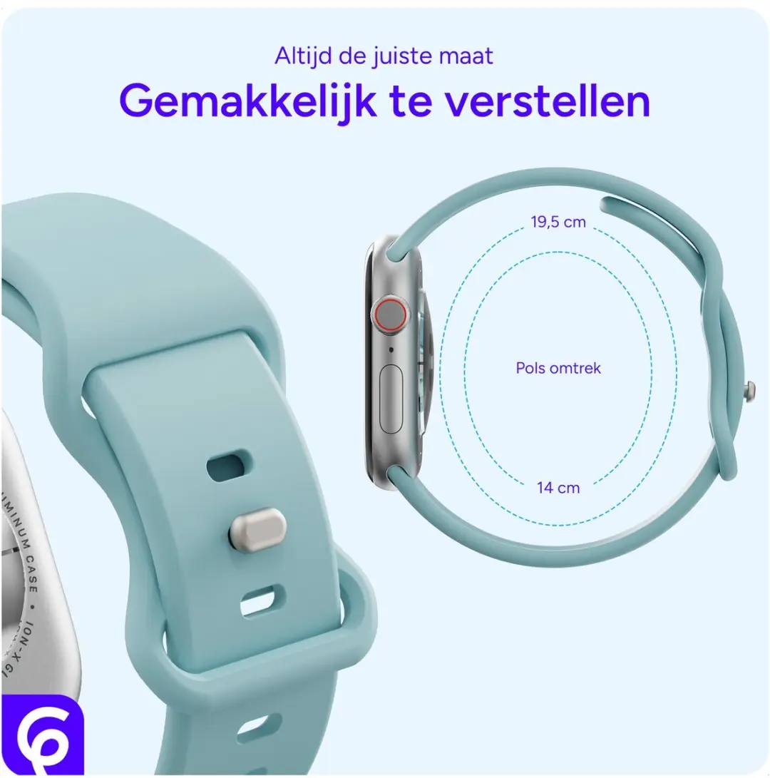 Selected SBG Siliconen Horlogeband Apple Watch SE 3 44mm - Groen/Blauw