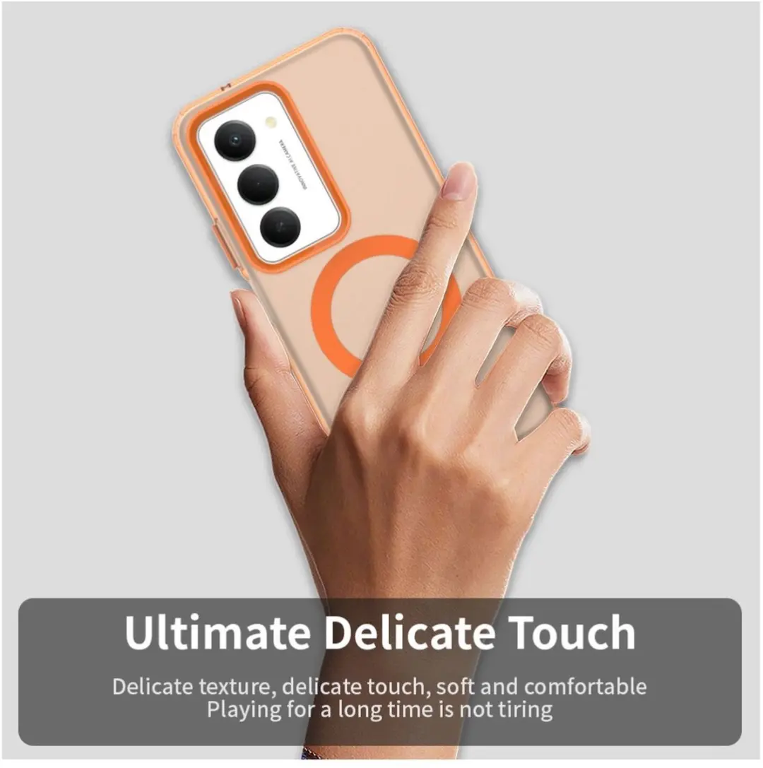 Selected MagSafe Backcover Xiaomi Redmi 15 5G - Oranje & Transparant