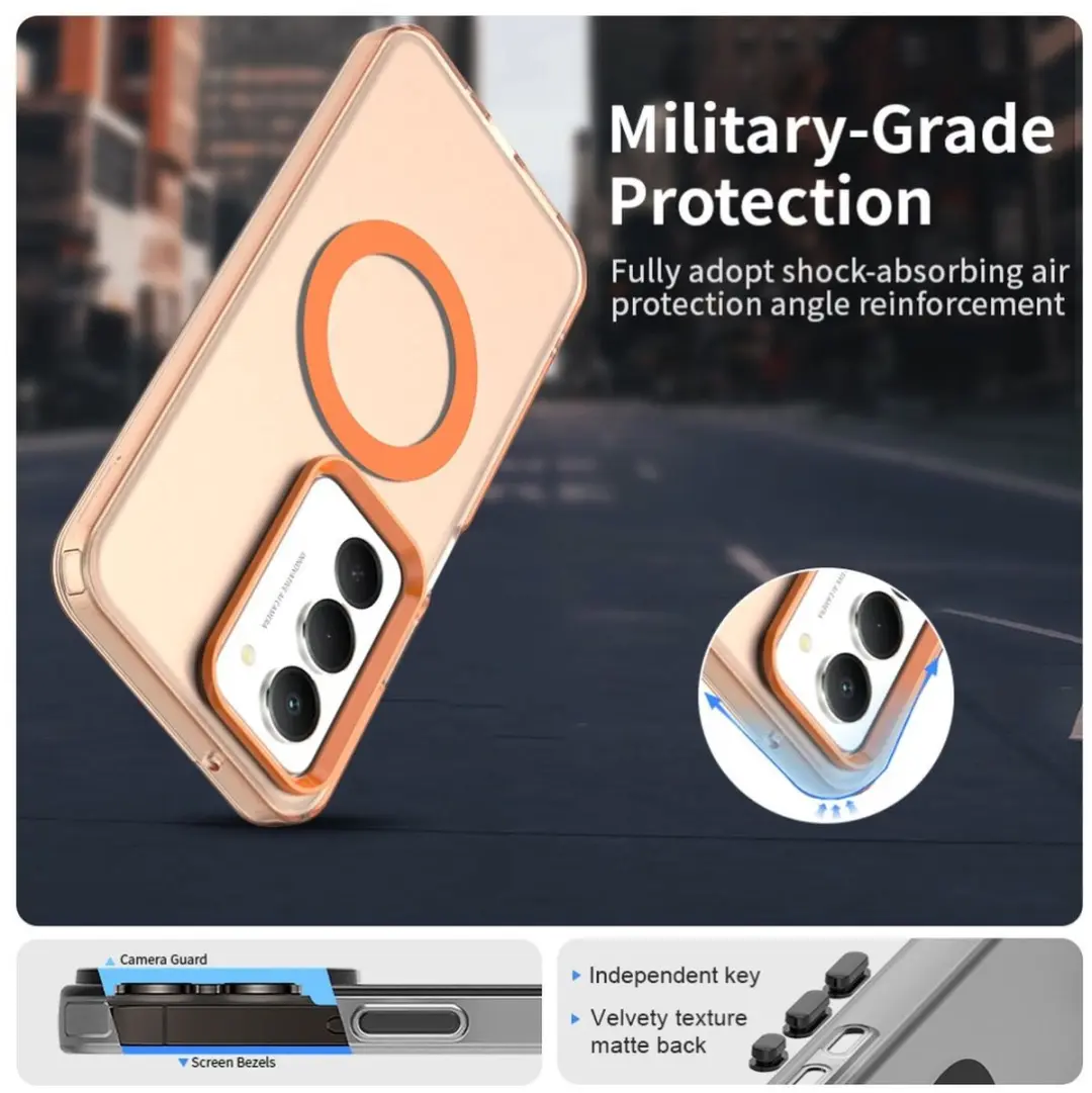Selected MagSafe Backcover Xiaomi Redmi 15 5G - Oranje & Transparant - afbeelding 6 van 6