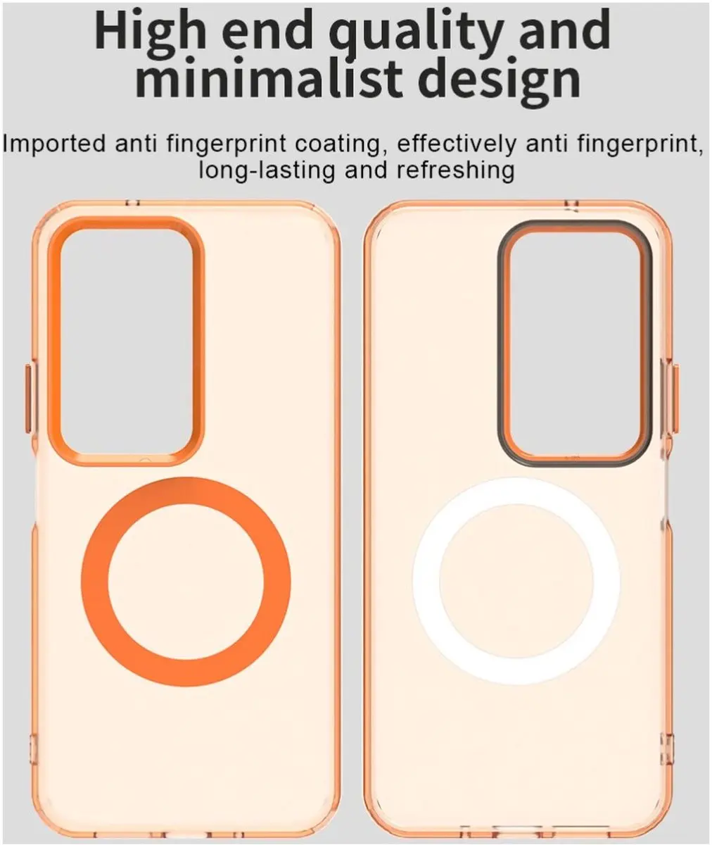 Selected MagSafe Backcover Xiaomi Redmi 15 5G - Oranje & Transparant