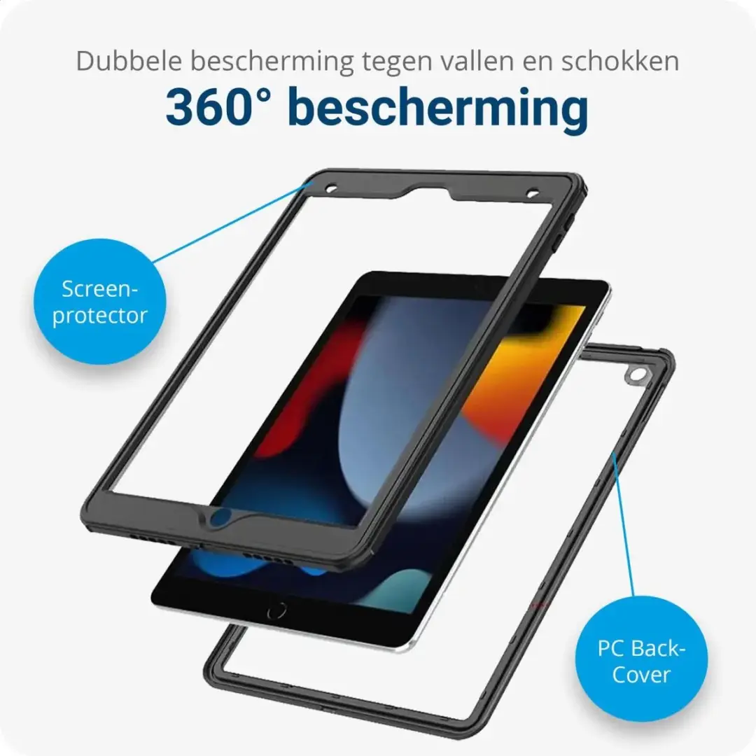 Selected by GSMpunt Hoes Waterdicht Full Protect - Apple iPad 10.2" (2019-2021) - Zwart