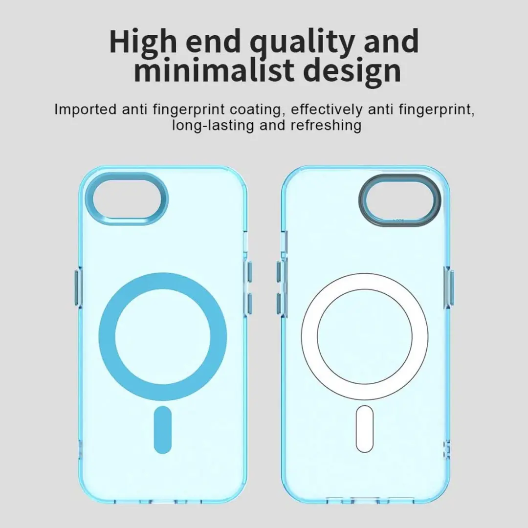 Selected MagSafe Backcover iPhone 16/17 - Blauw & Transparant
