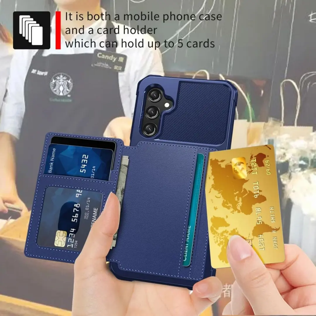 Selected Portemonnee Hoesje Samsung Galaxy A16 - 4 Pasjes - Blauw