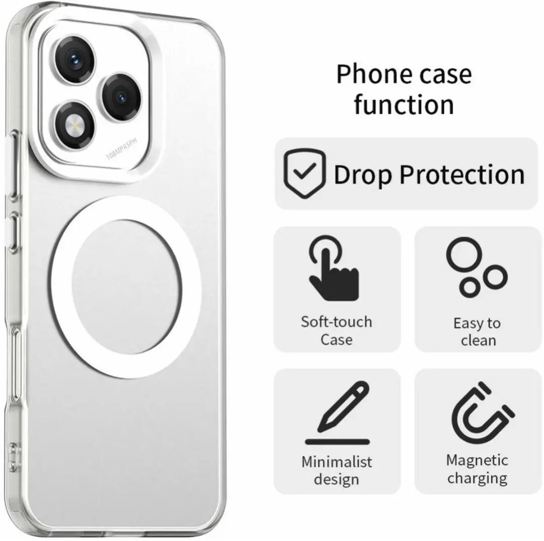 Selected MagSafe Backcover Honor 400 Lite - Wit & Transparant - afbeelding 6 van 6