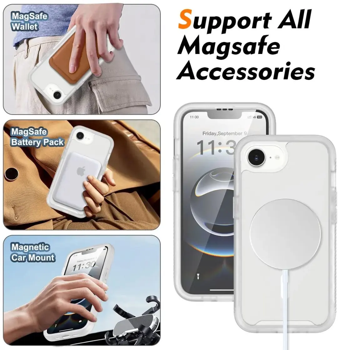 Selected by GSMpunt.nl iPhone 16/17 Hoesje - Matte Transparant - MagSafe