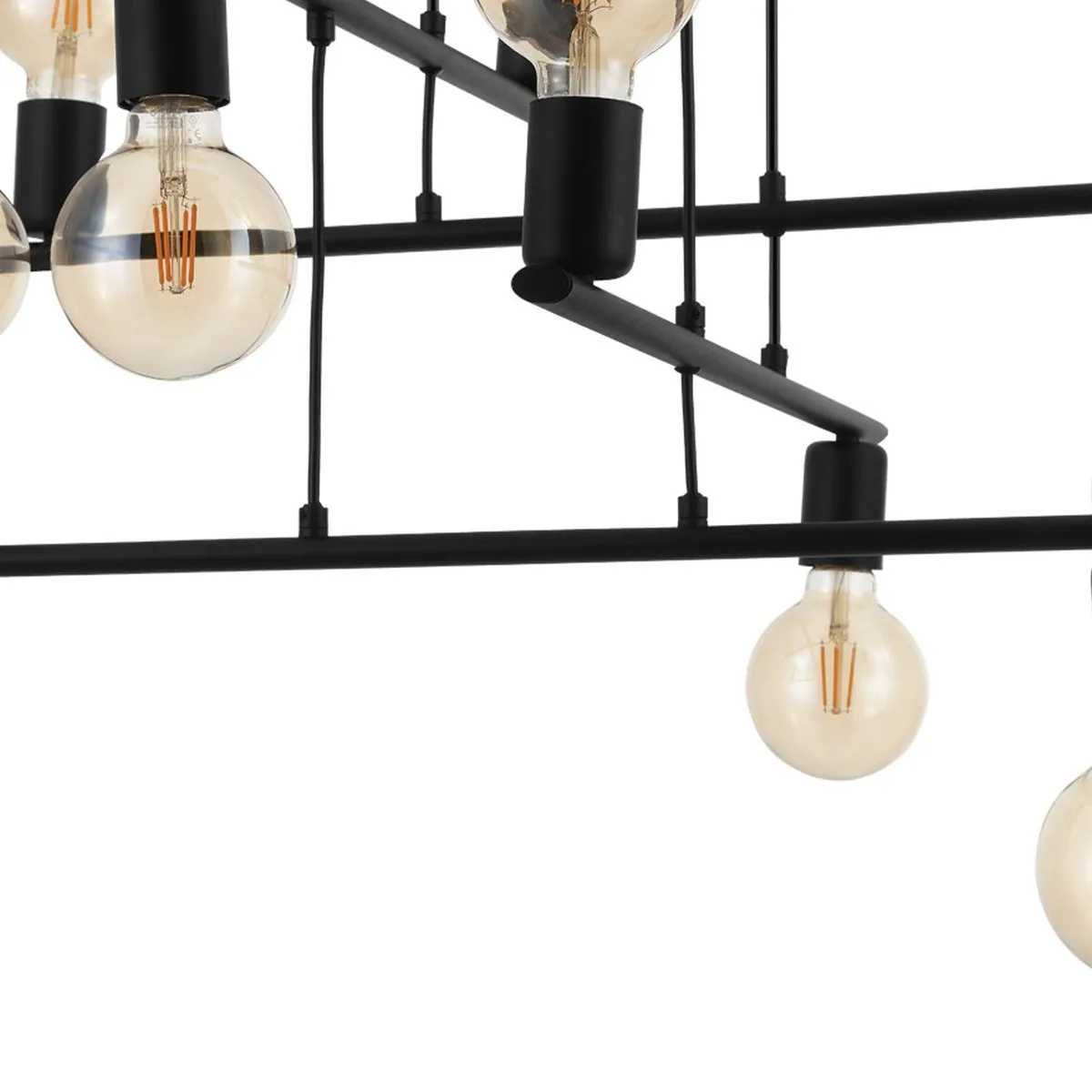 Eglo Mezzana Hanglamp E27 - 8 Lichtpunten - Zwart