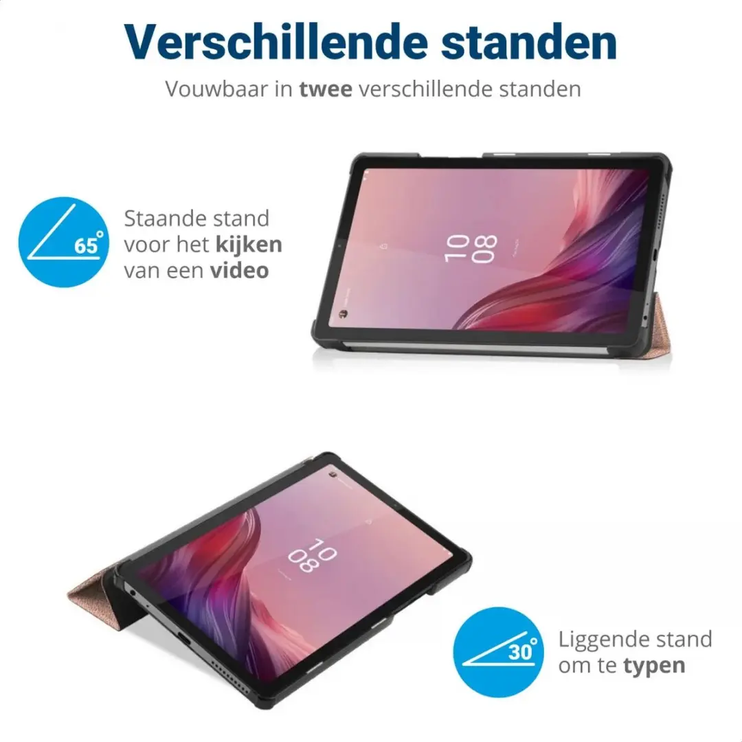 Selected Lenovo Tab M9 Tri-Fold Book Case - Roze Goud