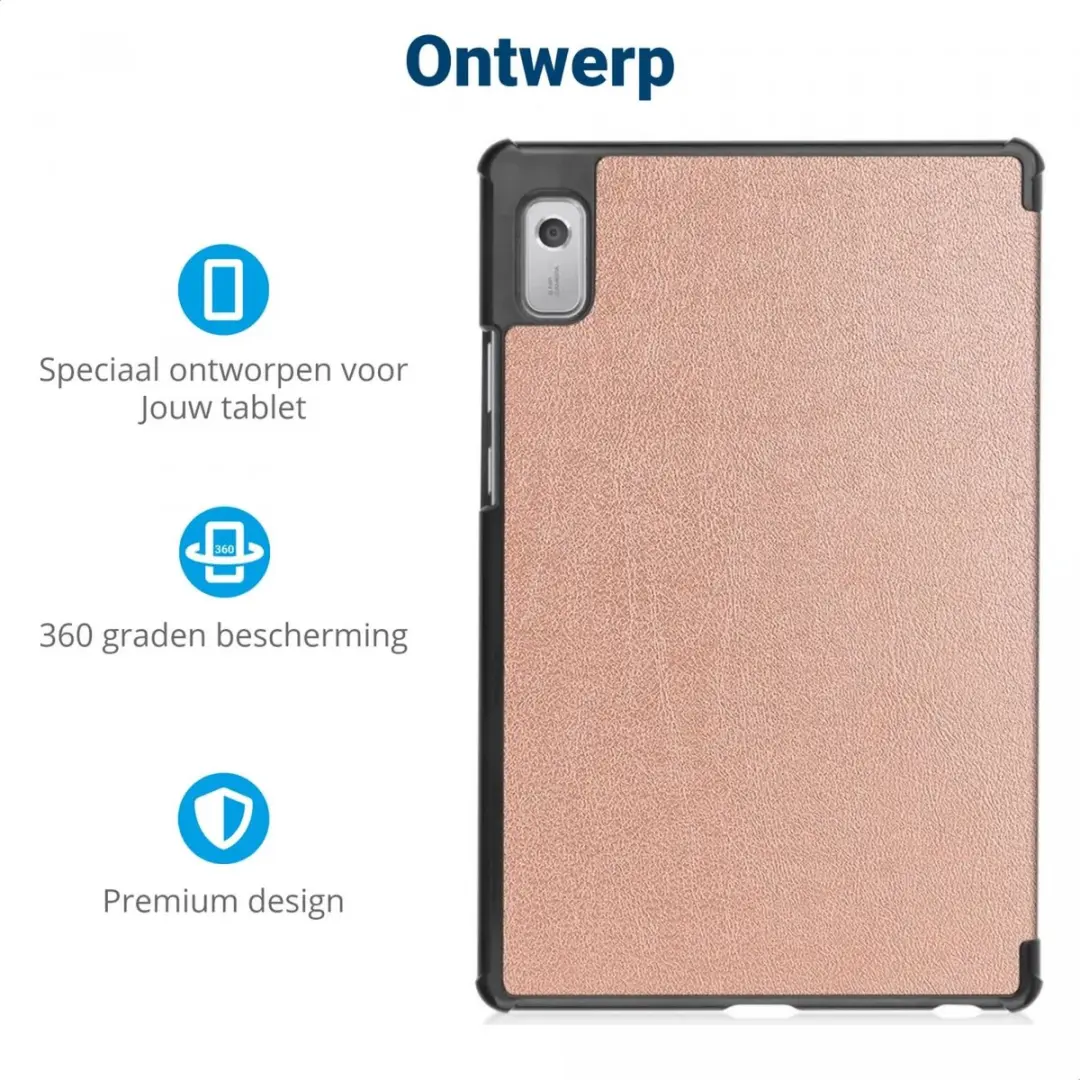 Selected Lenovo Tab M9 Tri-Fold Book Case - Roze Goud
