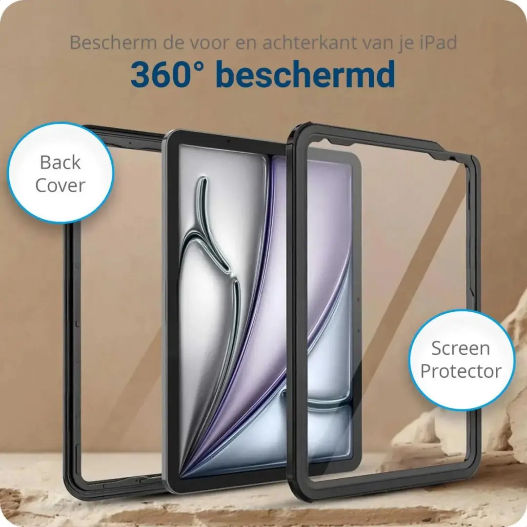 Selected Full Protect Cover IP68 Hoes iPad Pro 13 2024 - Zwart