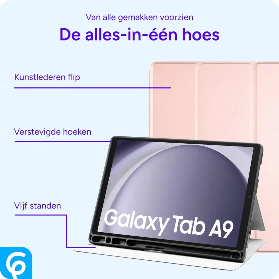 Selected by GSMpunt Samsung Galaxy Tab A9 Tablethoes - Roze