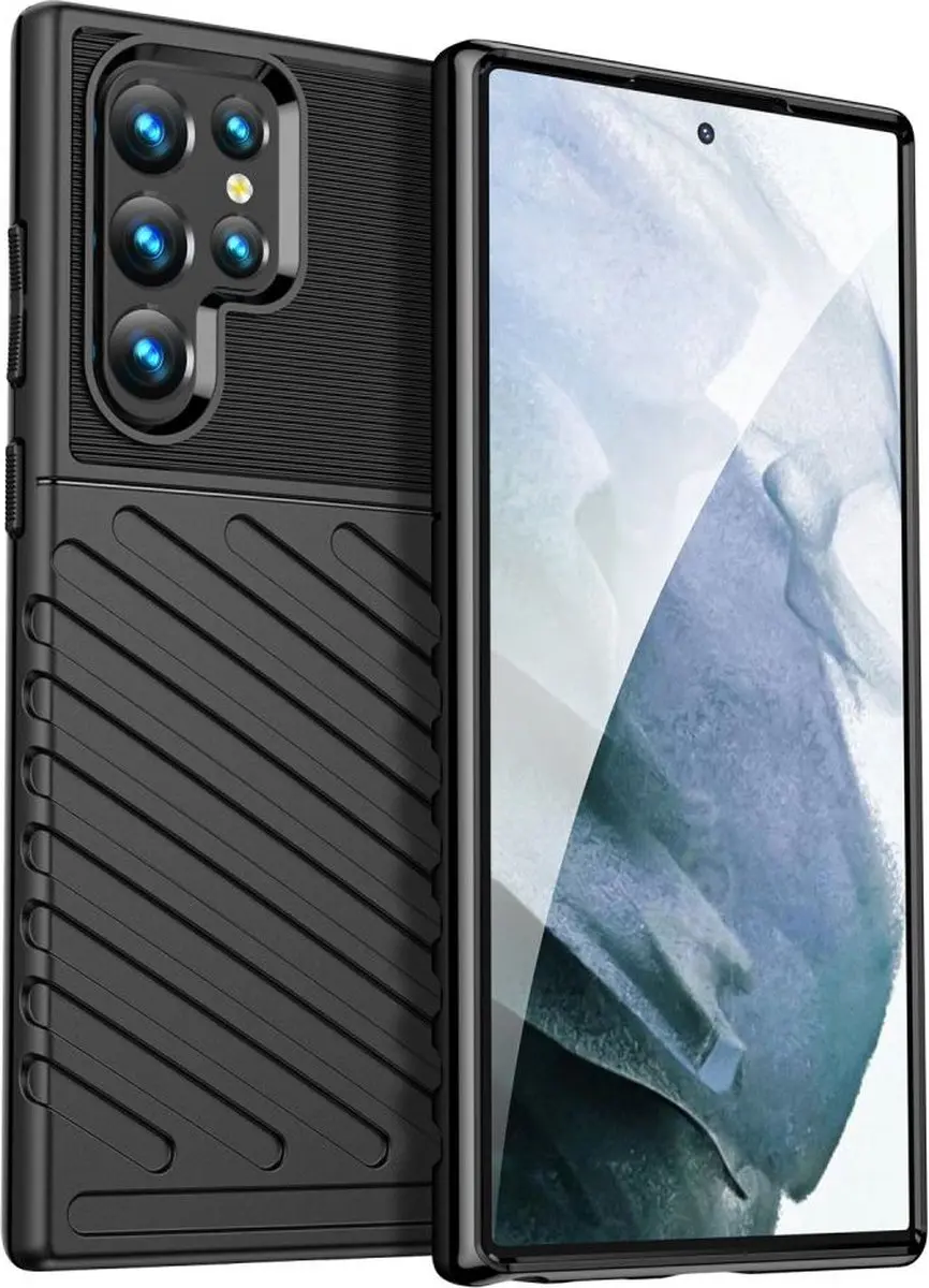 Selected Thunder Design Hoesje Samsung Galaxy S22 Ultra - Zwart