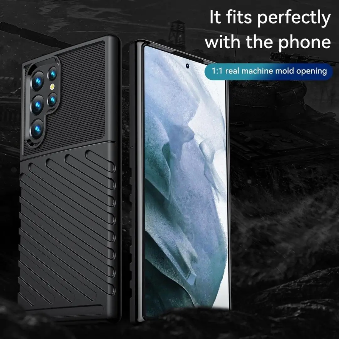 Selected Thunder Design Hoesje Samsung Galaxy S22 Ultra - Zwart