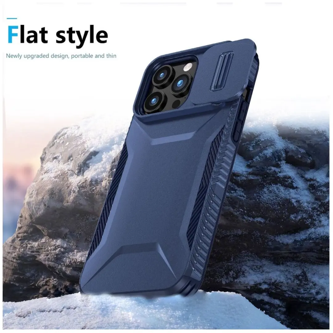 Selected Hoesje iPhone 15 Pro Max Blauw - Camera Slider